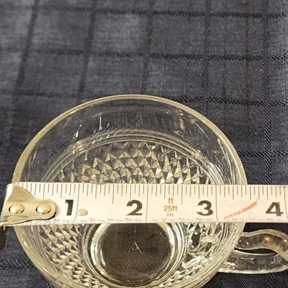 Vintage Diamond Shaped Clear Cut Glass‎ Coffee/Tea Cup
